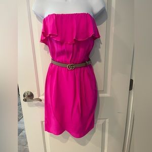 Amanda Uprichard hot pink 100% silk dress like new XS